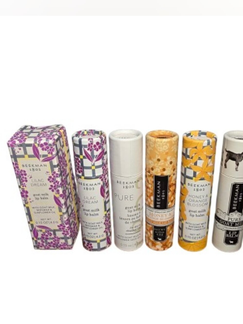 Lot Of 6 Beekman 1802 Pure Goat Milk Lip Balm Various